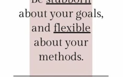 Be Stubborn About Your Goals and Flexible About Your Methods